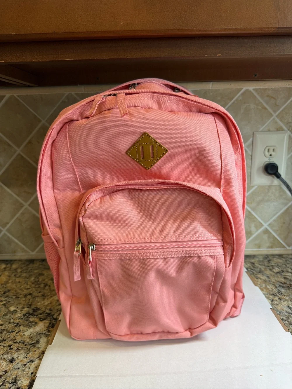 Absho Pink Backpack School Travel Book Bag Water-Resistant Durable 16-inch